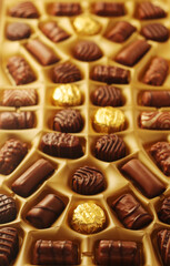 A box with praline chocolates	