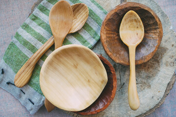 wooden kitchen utensils