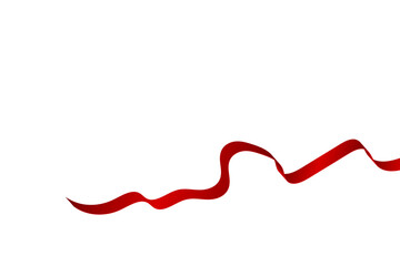 Red Curly Ribbons Background. Celebration And Surprise. Vector Illustration