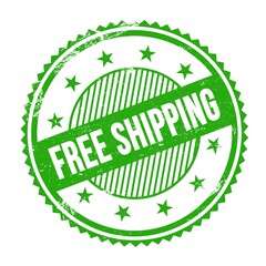 FREE SHIPPING text written on green grungy round stamp.