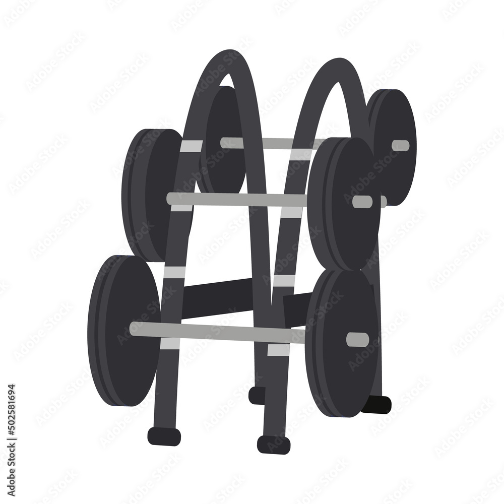 Poster dumbbells set semi flat color vector object. gym equipment for weight training. exercising tools. fu