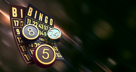 casino bingo 3d render 3d rendering illustration 
 - obrazy, fototapety, plakaty