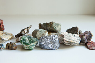 geology and science-different colorful minerals- gemstones texture. Natural mineral stones close up