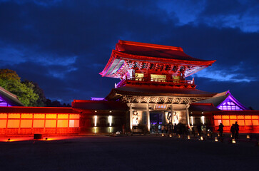 chinese temple at night