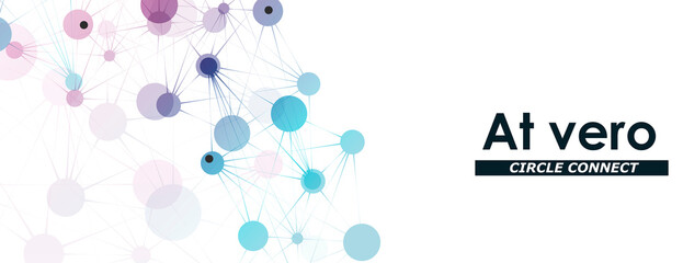 Vector banner design Connecting dots and lines. Abstract network illustration. Geometric connected background