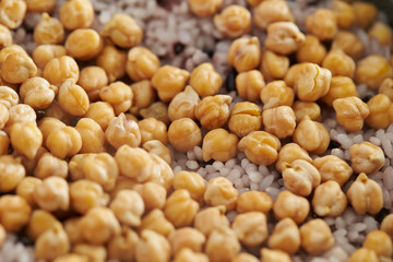 Chickpea rice in a cast iron pot