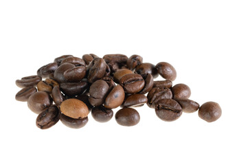 coffee beans on a white isolated background