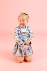 studio portrait of a little girl