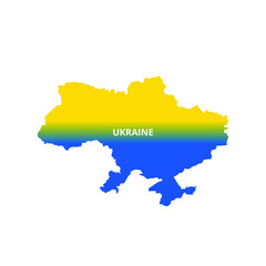 Fototapeta premium vector map of ukraine blue and yellow, for ukraine
