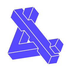 Logo. Impossible shape, optical illusion, vector. Optical art object. Geometric figure. Line art.