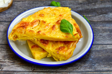 Bakery .Home made  cheese pie  with phyllo pastry and organic eggs. Bulgarian banitsa