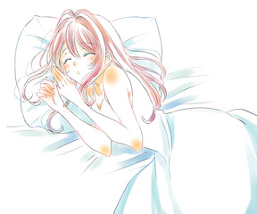 気持ちよく眠る女性