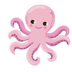 funny cartoon inhabitant of the ocean. characters for kids 
