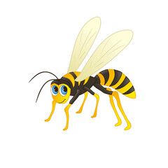 funny insect in cartoon style isolated on transparent background. vector illustration 