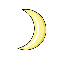 Flat Moon Icon. Night symbol. Vector illustration.