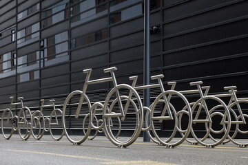 Oslo Norway - memorial in a bicycle parking lot, outdoor sculptures.