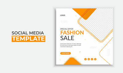 Winter fashion sale creative social media post and web banner template layout