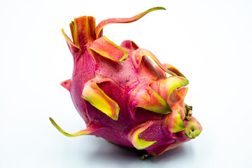 red dragon fruit on a white background for illustration
