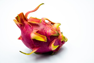 red dragon fruit on a white background for illustration