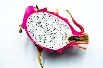 red dragon fruit on a white background for illustration