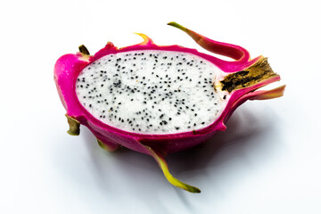 red dragon fruit on a white background for illustration