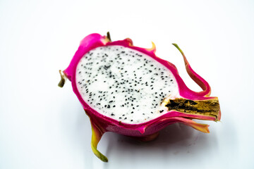 red dragon fruit on a white background for illustration