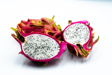 red dragon fruit on a white background for illustration