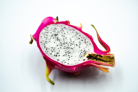 red dragon fruit on a white background for illustration