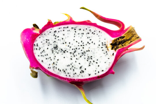 red dragon fruit on a white background for illustration