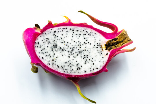 red dragon fruit on a white background for illustration