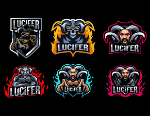 Lucifer logo mascot collection design
