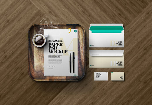 Stationery Mockup A4 Dl Envelope