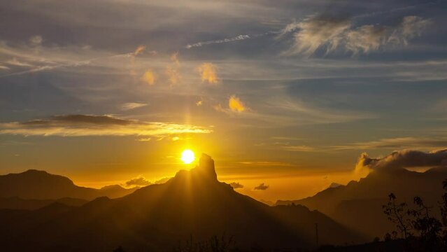 roque nublo in gran canaria sunset timelapse