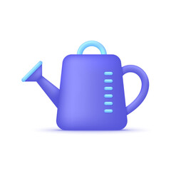 Obraz premium 3D Watering can isolated on white background. Gardening tools. Seedlings are watered from a watering can. Can be used for many purposes.
