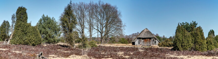 The Lüneburg Heath impresses in every season with impressive views over the heath landscape with...