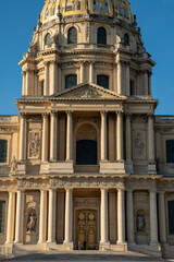 Eglise du Dome Les Invalides or National Residence of the Invalids. Napoleons tomb in Paris. France, Europe. In summer sunny day. Les Invalides church.