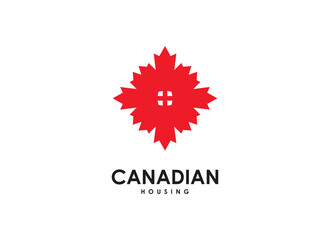 Cannabis Home Logo. Geometric Shape Cannabis Icon with Home Inside Isolated on Grey Background. Flat Design Vector Template Element