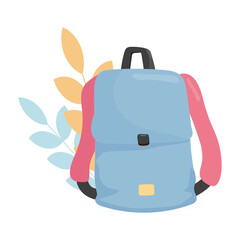 Flat style illustration of a school backpack.School and education concept.