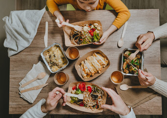 Home food delivery in recyclable disposable utensils