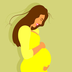 happy smiling pregnant woman