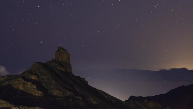 roque nublo in gran canaria at night