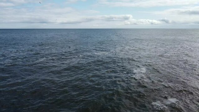 Aerial view of the boundless North Sea.