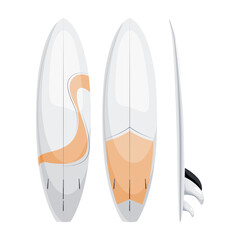 Set of surfboards clipart in flat design