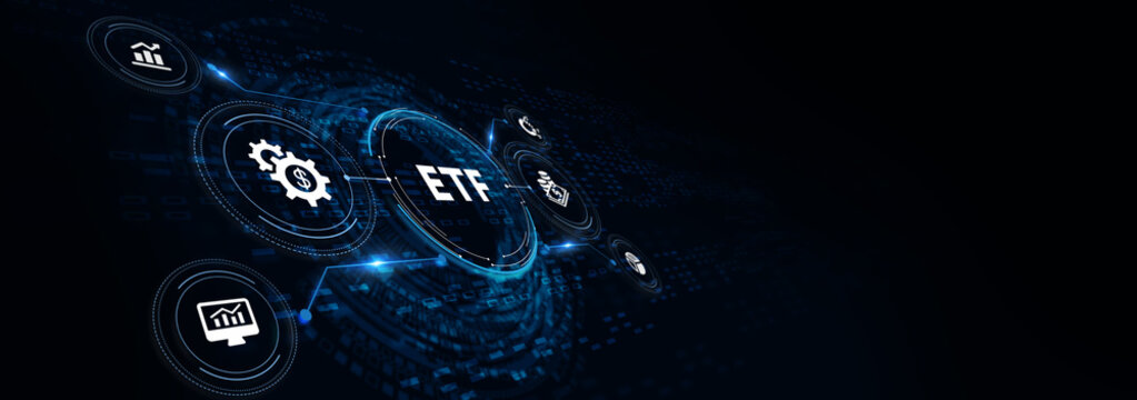 Exchange traded fund stock market trading investment financial concept. ETF. 3d illustration