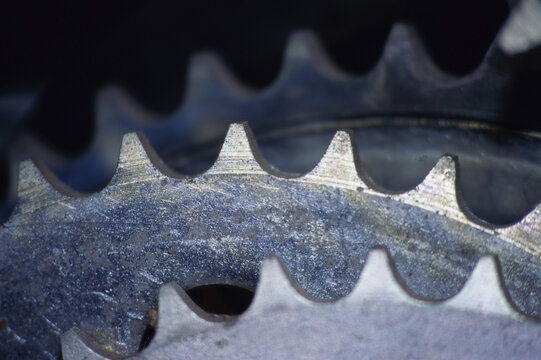 Close-up of the cogs of a gear