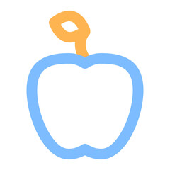 apple colored line icon