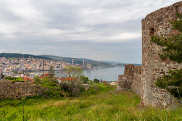 Fototapeta na wymiar Mitilini Castle view in Lesvos Island