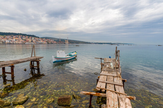 The Old Harbour of Mytilini in Lesvos Island 
