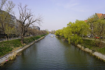 Fototapeta na wymiar View over the Bega River in romania