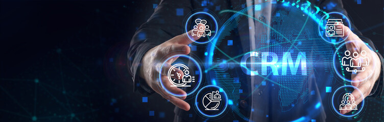 Business, Technology, Internet and network concept. CRM Customer Relationship Management